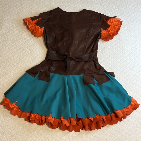 Bavarian Bar Maid dirndl dress, Fall Autumn theme, brown/orange/green, XS-S - Picture 4 of 5